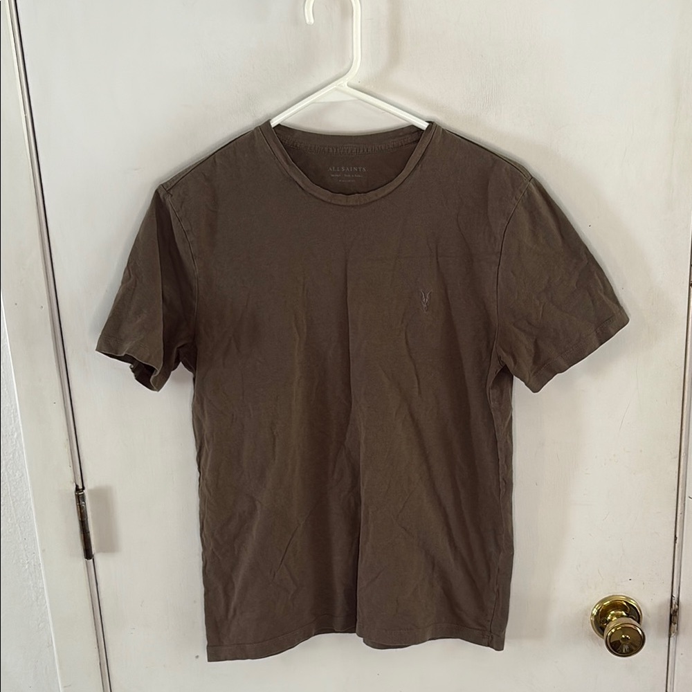 All Saints brown crewneck regular fit t-shirt Size Medium